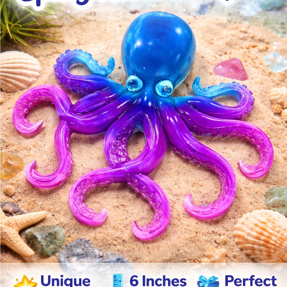 Vibrant Blue and Purple Octopus Wall Decor